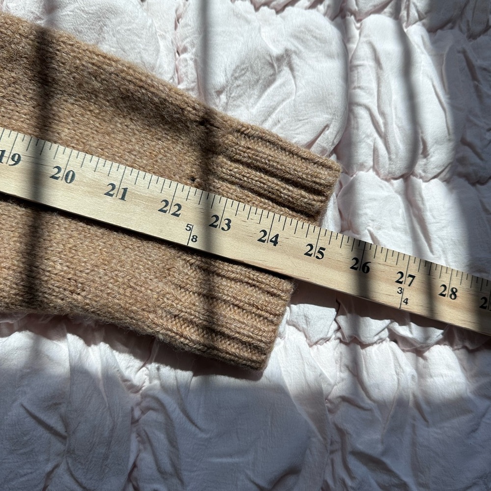 Vintage L.L.Bean Tan Shetland Wool Zip Sweater Men’s XL Distressed - Picture 11 of 11
